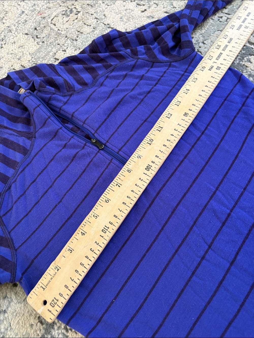 Smartwool Women's Half-Zip Striped Sweater - Royal Blue & purple merino wool - Picture 8 of 8